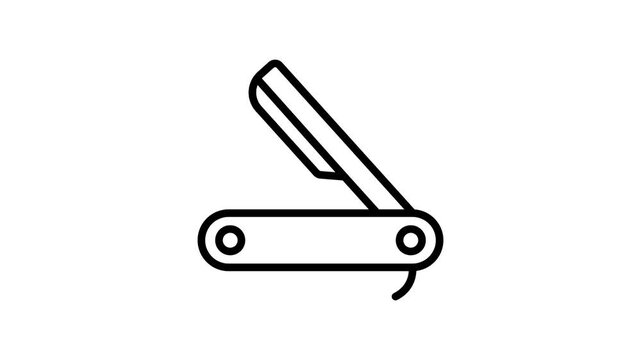 A well designed outline animated icon of double edge razor