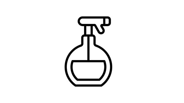 Modern outline animated icon of hair spray bottle sprinkler
