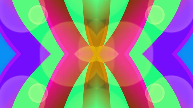 Digital art animation featuring a kaleidoscope pattern with fractal texture and symmetrical design on a green abstract background