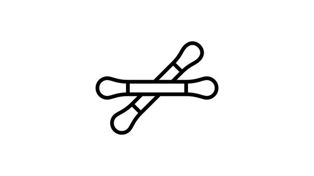 Premium outline animated icon of packed cotton buds