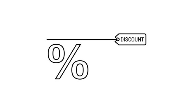 Percentage Symbol with Discount Tag - Concept of Sale, Offer, and Price Reduction