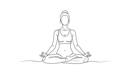 Obraz premium Woman Meditating in Lotus Pose, Yoga and Mindfulness Concept