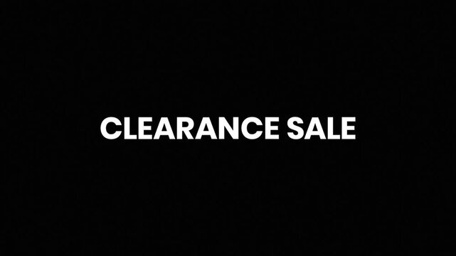 Clearance Sale Liquid Glitch Text Animation 4K for Inventory Liquidation and High Impact Retail Discount Campaigns