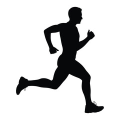 Obraz premium Marathon Finish Line Sprint Vector, Silhouette, Illustration