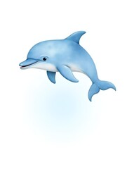 Obraz premium Beautiful watercolor clipart of a bottlenose dolphin, perfect for enhancing art and design projects with its vibrant colors and playful elegance. Ideal for various creative uses.