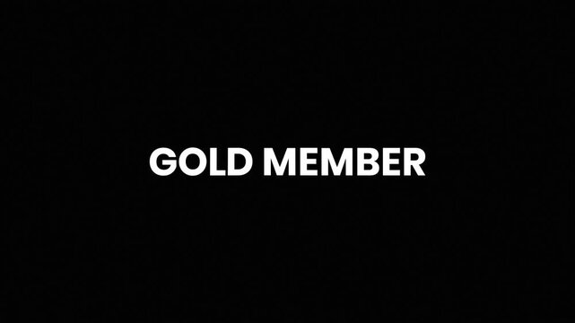 Gold Member Liquid Glitch Text Animation 4K for Loyalty Programs and Premium Membership Engagement Content