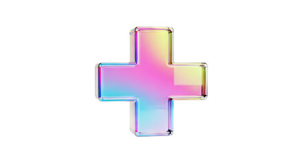 Fototapeta premium Iridescent Glass Plus Sign