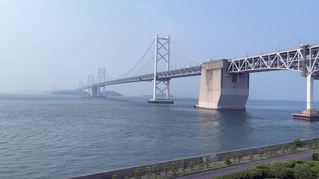 The Kanmon Bridge, a suspension bridge crossing the Kanmon straight. 