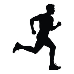 Obraz premium Urban Night Runner Vector, Silhouette, Illustration