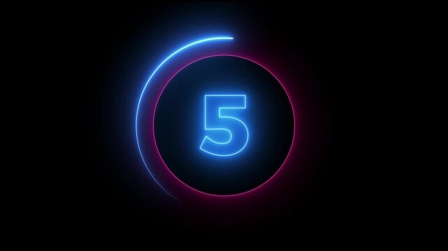 10-0 counting down seconds neon number 10 seconds countdown timer animation Countdown timer from 10 to 0 seconds real time.