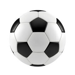 Fototapeta premium Classic black and white soccer ball. Professional football equipment for sports design, competition, and athletic games, isolated on white or transparent background. PNG format.