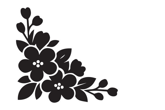 abstract floral corner design illustration