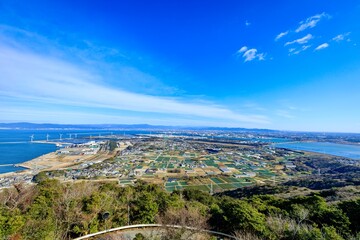 田原市、蔵王山展望台からの眺め（豊橋方向）