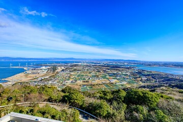 田原市、蔵王山展望台からの眺め（豊橋方向）