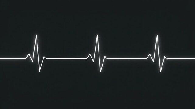 Heartbeat Line Animation on Dark Background.