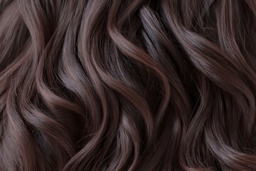 dark brown, wavy hair texture