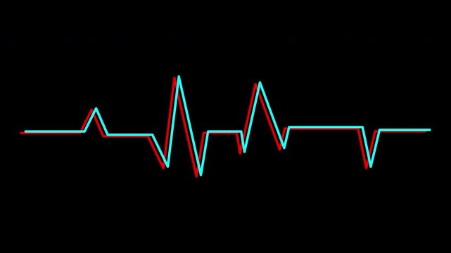 Heartbeat flatline line on black background. Suitable for medical, healthcare, technology, and sciencerelated designs, promotions, and concepts.