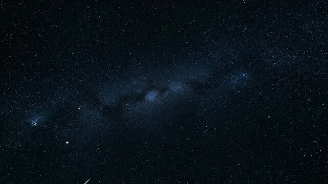 Night sky view featuring stars and celestial objects in a dark background