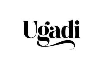 Ugadi Festival Vector Calligraphy Typography Design © Varsha