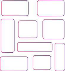 Collection of Modern Gradient Rounded Frame Shapes, Minimal Abstract Outline Elements for UI, Graphic Design, Templates, and Decorative Layouts