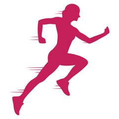 Dynamic minimalist runner silhouette for fitness and sports design