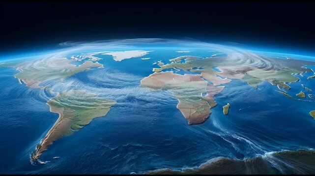 A breathtaking view of earth from space showcasing continents and oceans