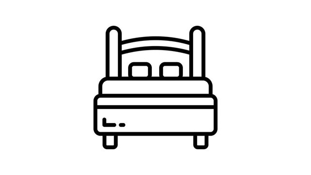 Get this premium line style animated icon of bed interior