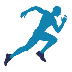 Dynamic minimalist runner silhouette in motion