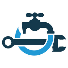 Plumbing and handyman services vector icon set