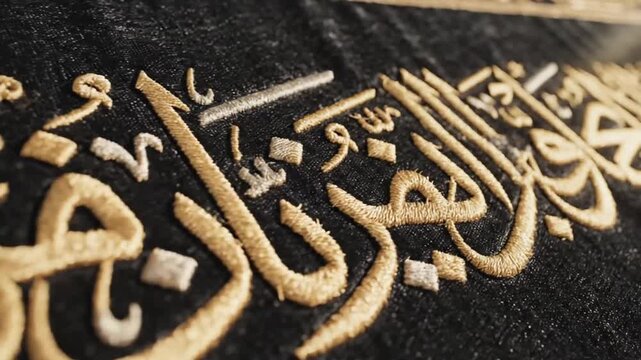 Intricate Arabic Calligraphy on Fabric