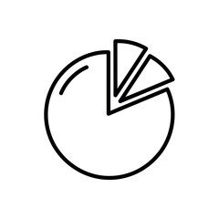Simple pie chart icon for business presentations and data analysis