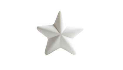 Obraz premium Smooth white five-pointed star shape with sharp points against a black background