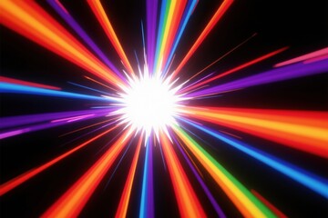 Obraz premium Digital glow and electric energy burst in abstract line pattern creating futuristic background with vibrant colors and radiant light effects