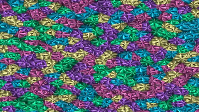 Abstract motion background with colorful origami bows in a seamless pattern