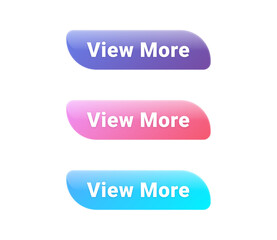 Fototapeta premium Colorful gradient buttons with View More text for website navigation