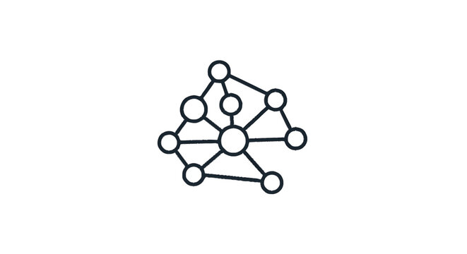 Abstract Network of Connected Circles and Lines.