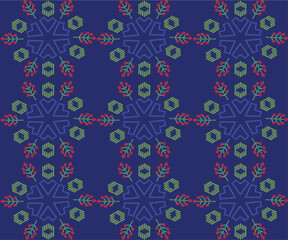 seamless floral pattern on blue groumd