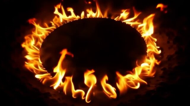 A ring of fire with flames dancing around a dark void