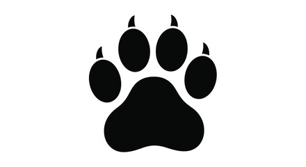 A simple black silhouette of a feline or canine paw print © MdSamsuzzaman