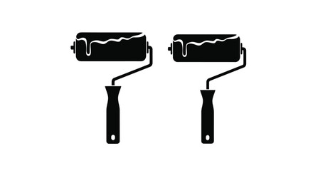 Two black paint rollers shown against a plain white background