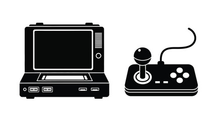 Vintage television and joystick a nostalgic gaming setup illustration © MdSamsuzzaman