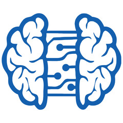 Modern minimalist brain circuit connection vector illustration