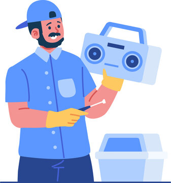 electronic technician character illustration