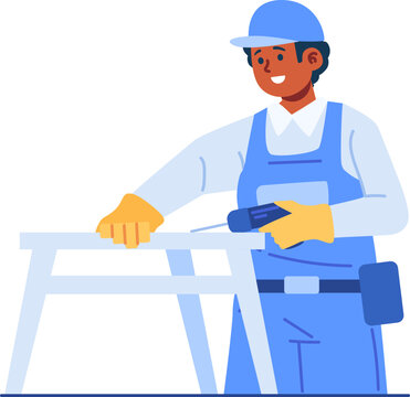 carpenter technician character illustration