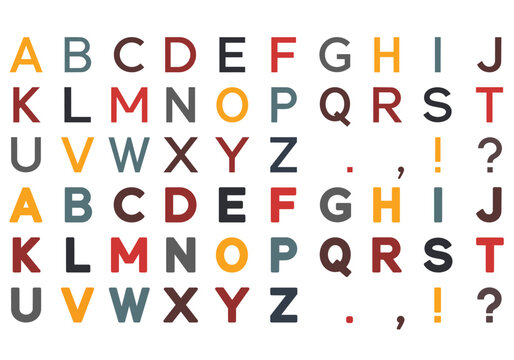 Educational and Design-Friendly Colored Font Set
