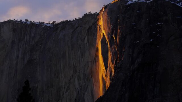 Firefall in Yosemite near peak.