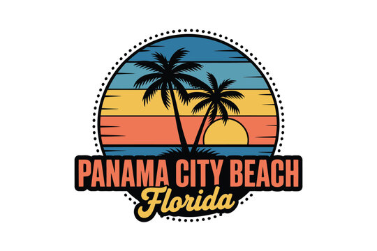 Panama city beach florida tropical sunset palm trees vacation destination