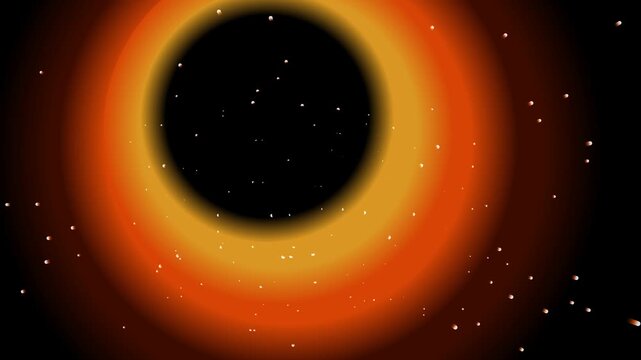 Glowing Black Hole Event Horizon with Stars Particles