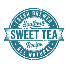 Obraz premium Fresh brewed southern sweet tea all natural recipe logo