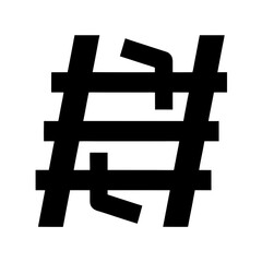 Obraz premium A black symbol on a white background